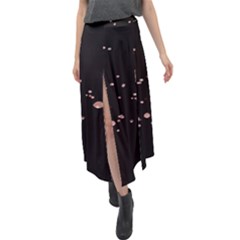 Abstract Rose Gold Glitter Background Velour Split Maxi Skirt by artworkshop