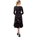 Abstract Rose Gold Glitter Background Ruffle End Midi Chiffon Dress View2