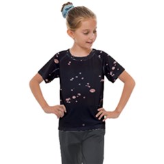 Abstract Rose Gold Glitter Background Kids  Mesh Piece Tee