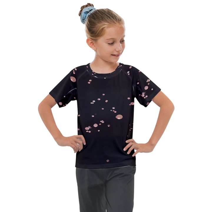 Abstract Rose Gold Glitter Background Kids  Mesh Piece Tee