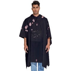 Abstract Rose Gold Glitter Background Men s Hooded Rain Ponchos