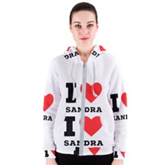 I love sandra Women s Zipper Hoodie