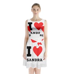 I love sandra Sleeveless Waist Tie Chiffon Dress