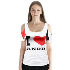 I love sandra Butterfly Sleeve Cutout Tee 