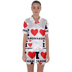 I Love Sandra Satin Short Sleeve Pajamas Set by ilovewhateva