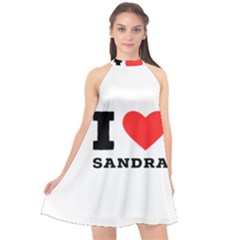 I love sandra Halter Neckline Chiffon Dress 