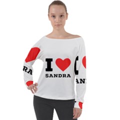 I love sandra Off Shoulder Long Sleeve Velour Top