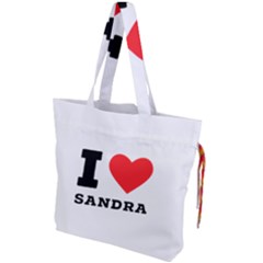 I Love Sandra Drawstring Tote Bag by ilovewhateva