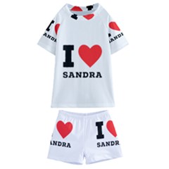 I Love Sandra Kids  Swim Tee And Shorts Set by ilovewhateva