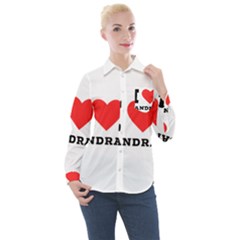 I love sandra Women s Long Sleeve Pocket Shirt