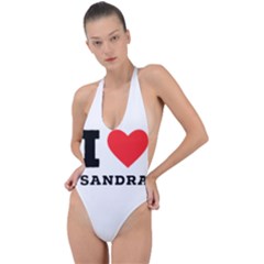 I Love Sandra Backless Halter One Piece Swimsuit by ilovewhateva