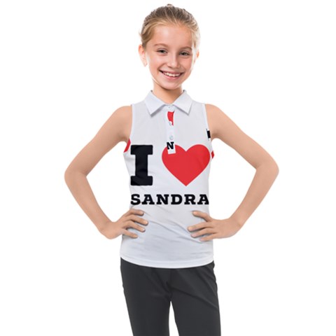 I Love Sandra Kids  Sleeveless Polo Tee by ilovewhateva