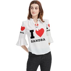 I love sandra Loose Horn Sleeve Chiffon Blouse