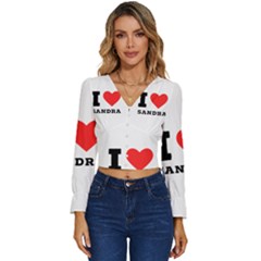 I love sandra Long Sleeve V-Neck Top