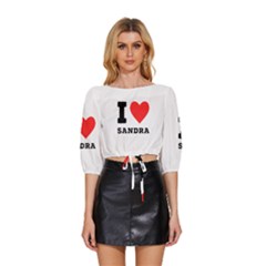 I Love Sandra Mid Sleeve Drawstring Hem Top by ilovewhateva