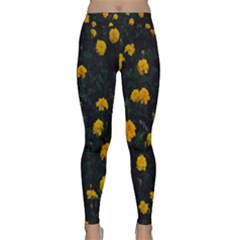 Bloomed Yellow Petaled Flower Plants Classic Yoga Leggings by artworkshop