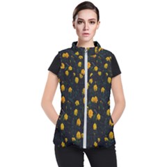 Bloomed Yellow Petaled Flower Plants Women s Puffer Vest by artworkshop