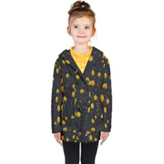 Bloomed Yellow Petaled Flower Plants Kids  Double Breasted Button Coat by artworkshop