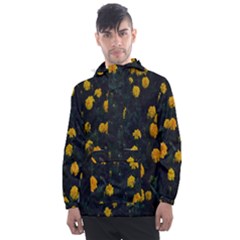 Bloomed Yellow Petaled Flower Plants Men s Front Pocket Pullover Windbreaker by artworkshop