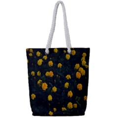 Bloomed Yellow Petaled Flower Plants Full Print Rope Handle Tote (small) by artworkshop