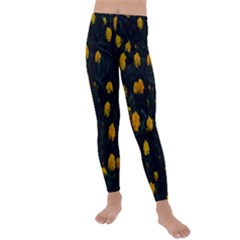 Bloomed Yellow Petaled Flower Plants Kids  Lightweight Velour Leggings by artworkshop