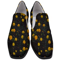 Bloomed Yellow Petaled Flower Plants Women Slip On Heel Loafers by artworkshop