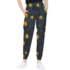 Bloomed Yellow Petaled Flower Plants Tapered Pants by artworkshop