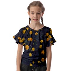 Bloomed Yellow Petaled Flower Plants Kids  Cut Out Flutter Sleeves by artworkshop