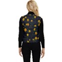 Bloomed Yellow Petaled Flower Plants Women s Short Button Up Puffer Vest View2