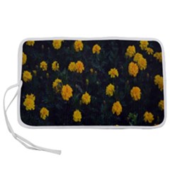 Bloomed Yellow Petaled Flower Plants Pen Storage Case (l) by artworkshop