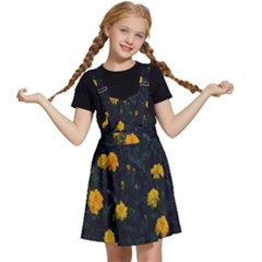 Bloomed Yellow Petaled Flower Plants Kids  Apron Dress by artworkshop