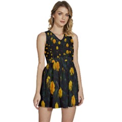 Bloomed Yellow Petaled Flower Plants Sleeveless High Waist Mini Dress by artworkshop