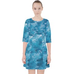 Blue Water Speech Therapy Quarter Sleeve Pocket Dress by artworkshop