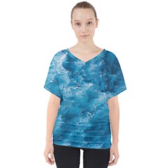 Blue Water Speech Therapy V-neck Dolman Drape Top by artworkshop