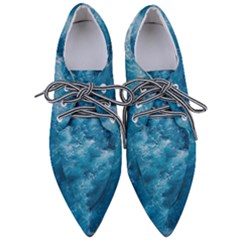 Blue Water Speech Therapy Pointed Oxford Shoes by artworkshop