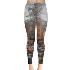 Breathe In Nature Background Leggings  by artworkshop