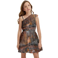 Breathe In Nature Background Kids  One Shoulder Party Dress by artworkshop