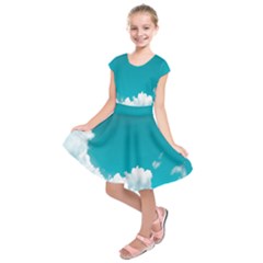 Clouds Hd Wallpaper Kids  Short Sleeve Dress by artworkshop