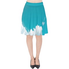 Clouds Hd Wallpaper Velvet High Waist Skirt by artworkshop