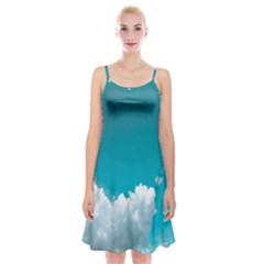 Clouds Hd Wallpaper Spaghetti Strap Velvet Dress by artworkshop