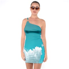 Clouds Hd Wallpaper One Soulder Bodycon Dress by artworkshop