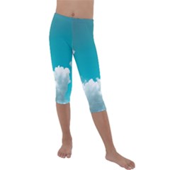 Clouds Hd Wallpaper Kids  Lightweight Velour Capri Leggings  by artworkshop