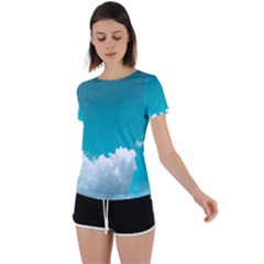 Clouds Hd Wallpaper Back Circle Cutout Sports Tee by artworkshop