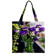 Cute Flower Wallpaper Zipper Grocery Tote Bag by artworkshop