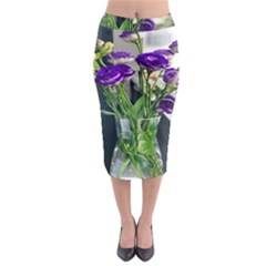 Cute Flower Wallpaper Midi Pencil Skirt by artworkshop