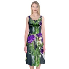 Cute Flower Wallpaper Midi Sleeveless Dress by artworkshop