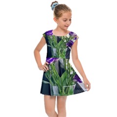 Cute Flower Wallpaper Kids  Cap Sleeve Dress by artworkshop