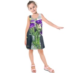 Cute Flower Wallpaper Kids  Sleeveless Dress by artworkshop