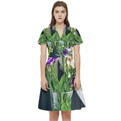 Cute Flower Wallpaper Short Sleeve Waist Detail Dress by artworkshop