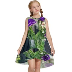 Cute Flower Wallpaper Kids  Frill Swing Dress by artworkshop